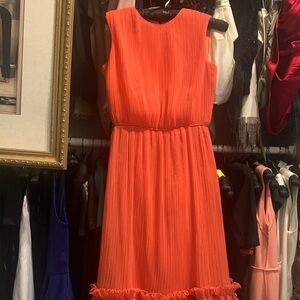 Elegant Orange Sleeveless Dress